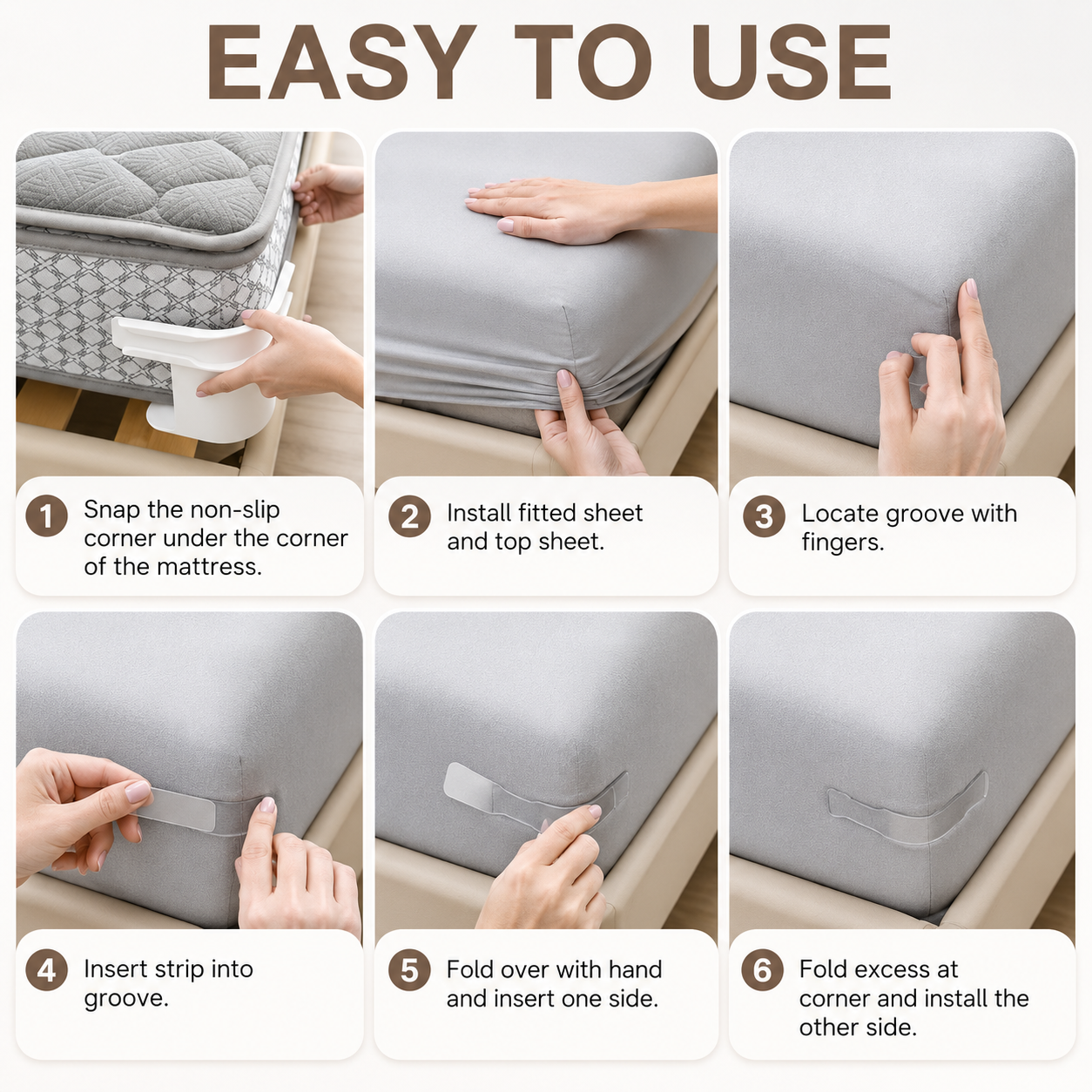 4pc Bed Sheet Holder Strips for Mattress - Secure Fit & No Slipping