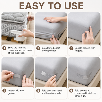 4pc Bed Sheet Holder Strips for Mattress - Secure Fit & No Slipping