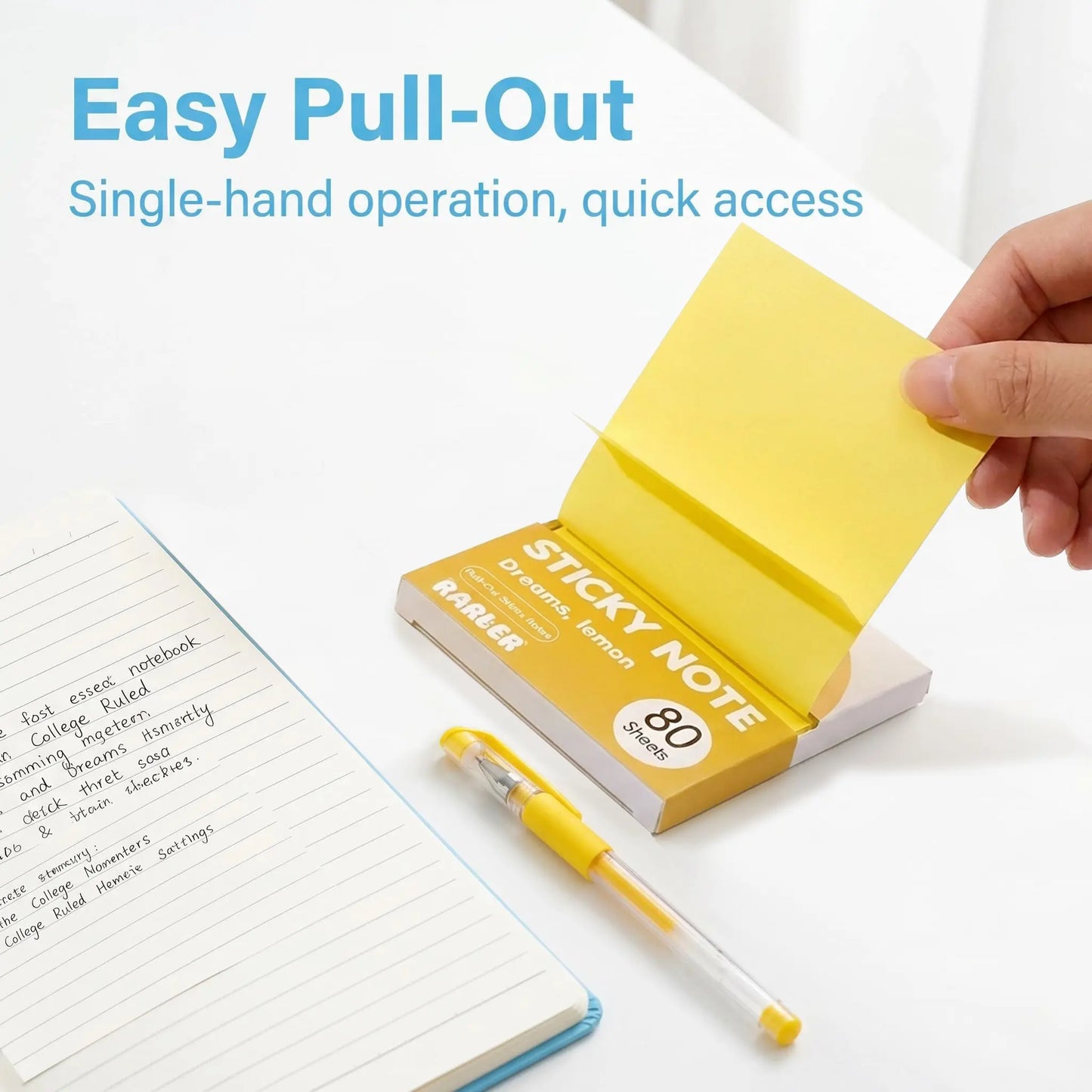Transparent Pull-Out Sticky Notes Set - 12 Boxes, 960 Sheets
