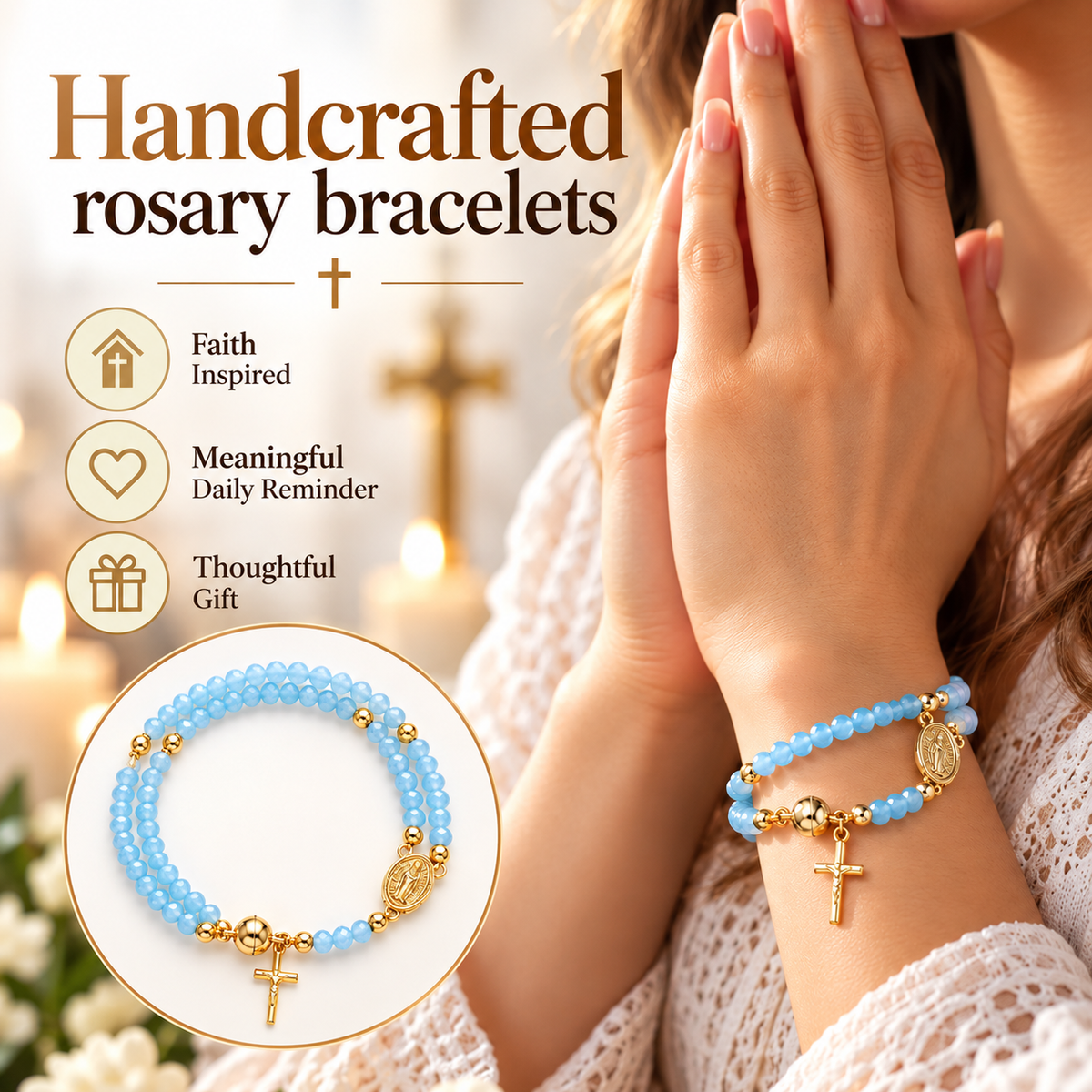 Handcrafted rosary bracelets -  A Warm Companion for Your Faith Journey📿
