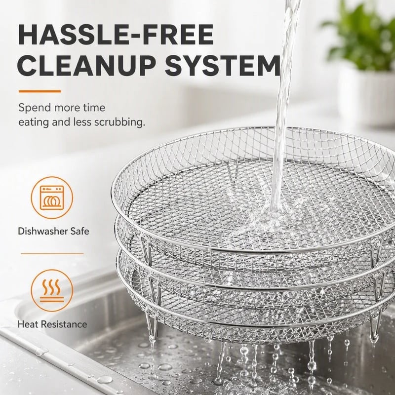 Stackable Stainless Steel Air Fryer Rack
