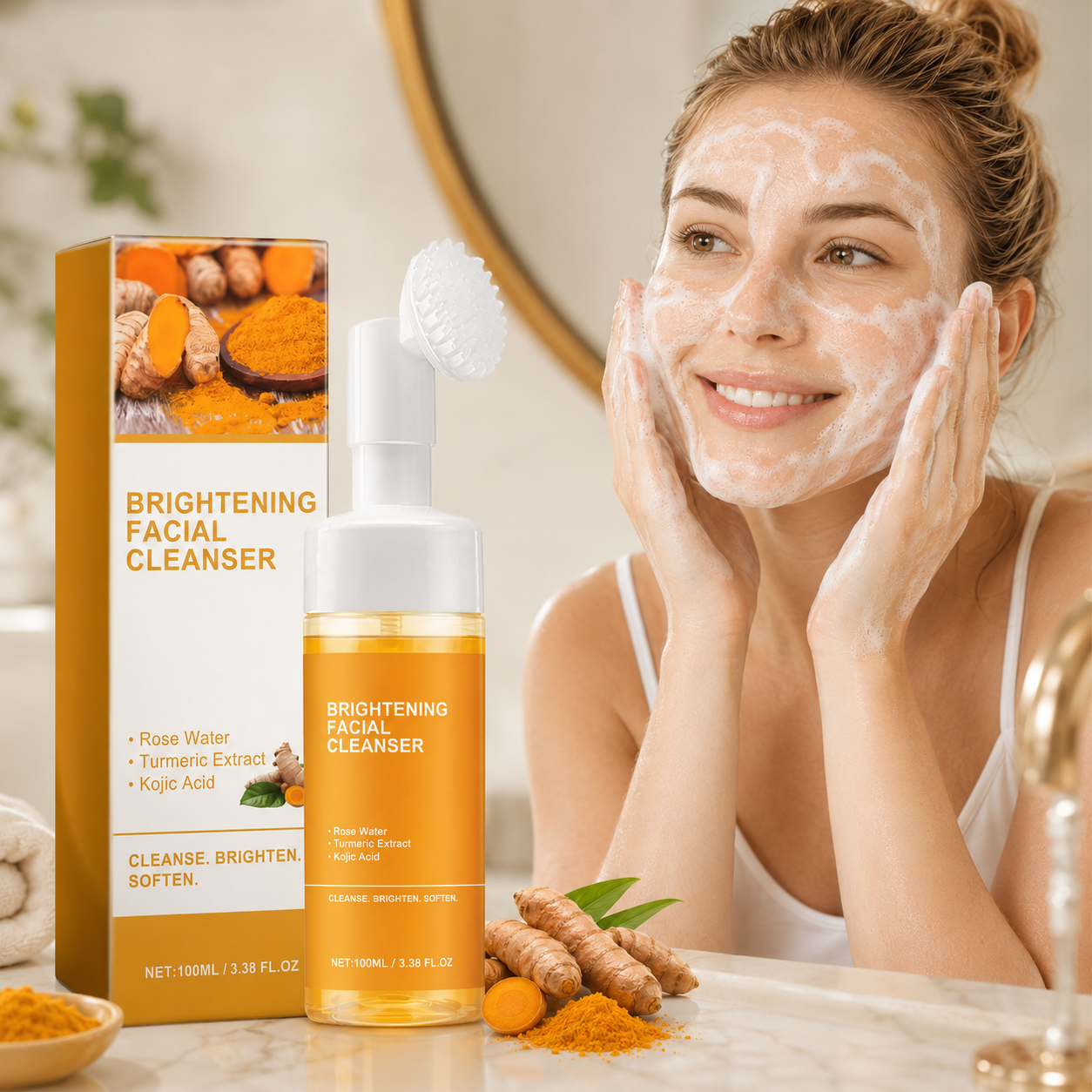 Turmeric Wash and Care Set - Cleansing Mousse & Soap
