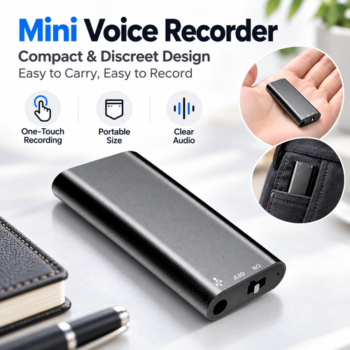 🎙️🔥 3-IN-1 Mini Voice Recorder – Smart Sound Capture, Compact & Easy to Use, Long Battery Life 🔋