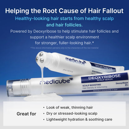 [NEW] [medicube] Deoxyribose Scalp Serum | For Fuller-Looking Hair & Scalp Strengthening Roll-On Serum | Deoxyribose, Rosemary, EGF, Caffeine for Fine, Thin Hair | Korean Hair Care, K-Beauty