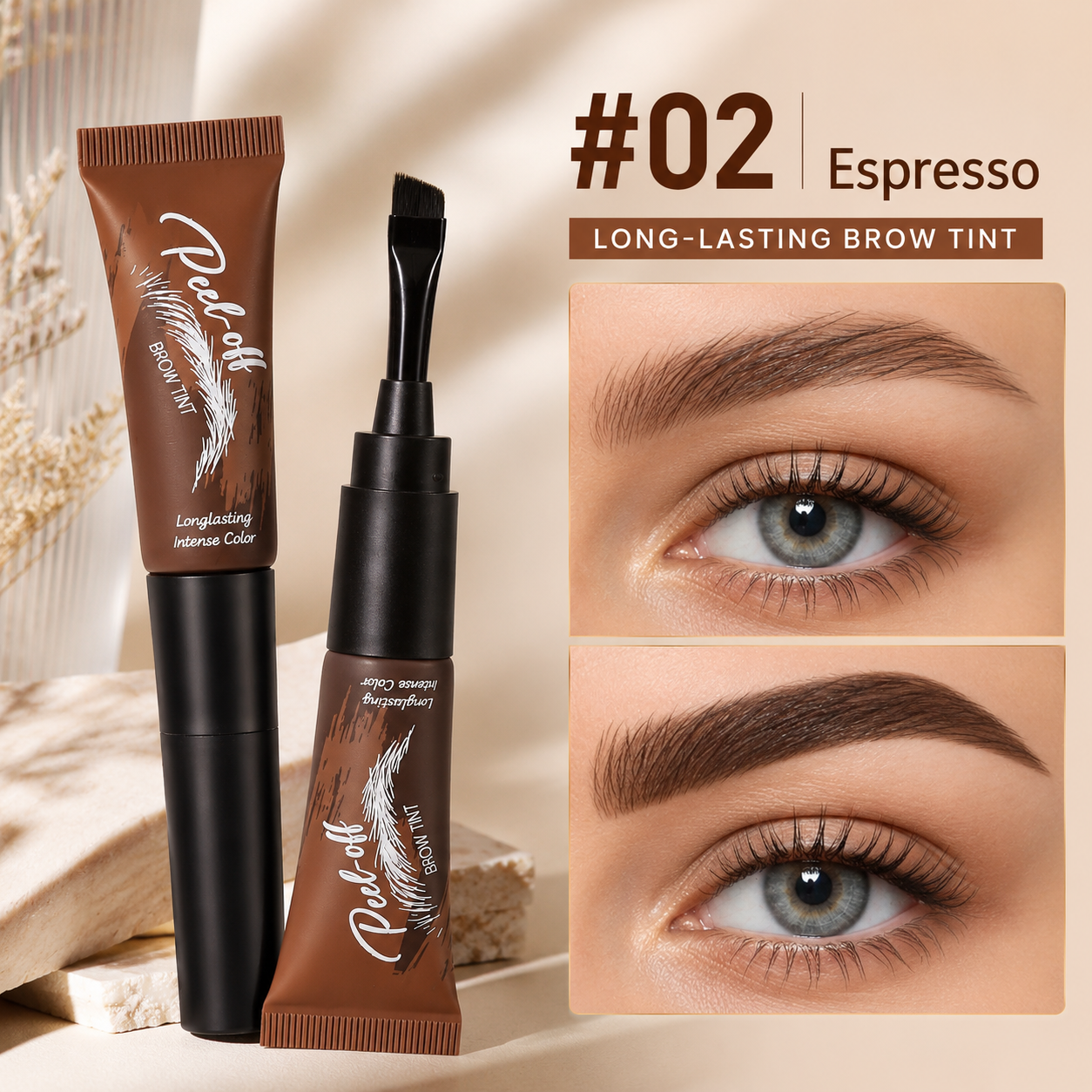5-Color Waterproof Eyebrow Tint for Precise & Long-Lasting Brows