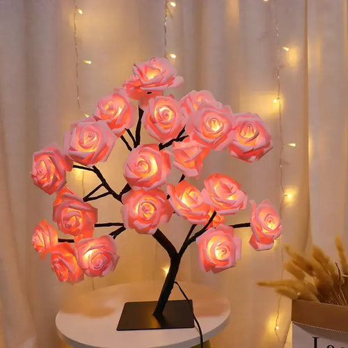 Rose-shaped night light, USB-powered, table lamp, bedroom lighting, holiday decorative lights, home decor, Valentine's Day gift, Mother's Day gift, home decor lighting