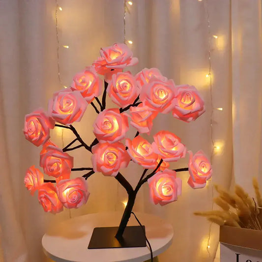 Rose Shaped USB Powered Table Lamp Night Light for Bedroom