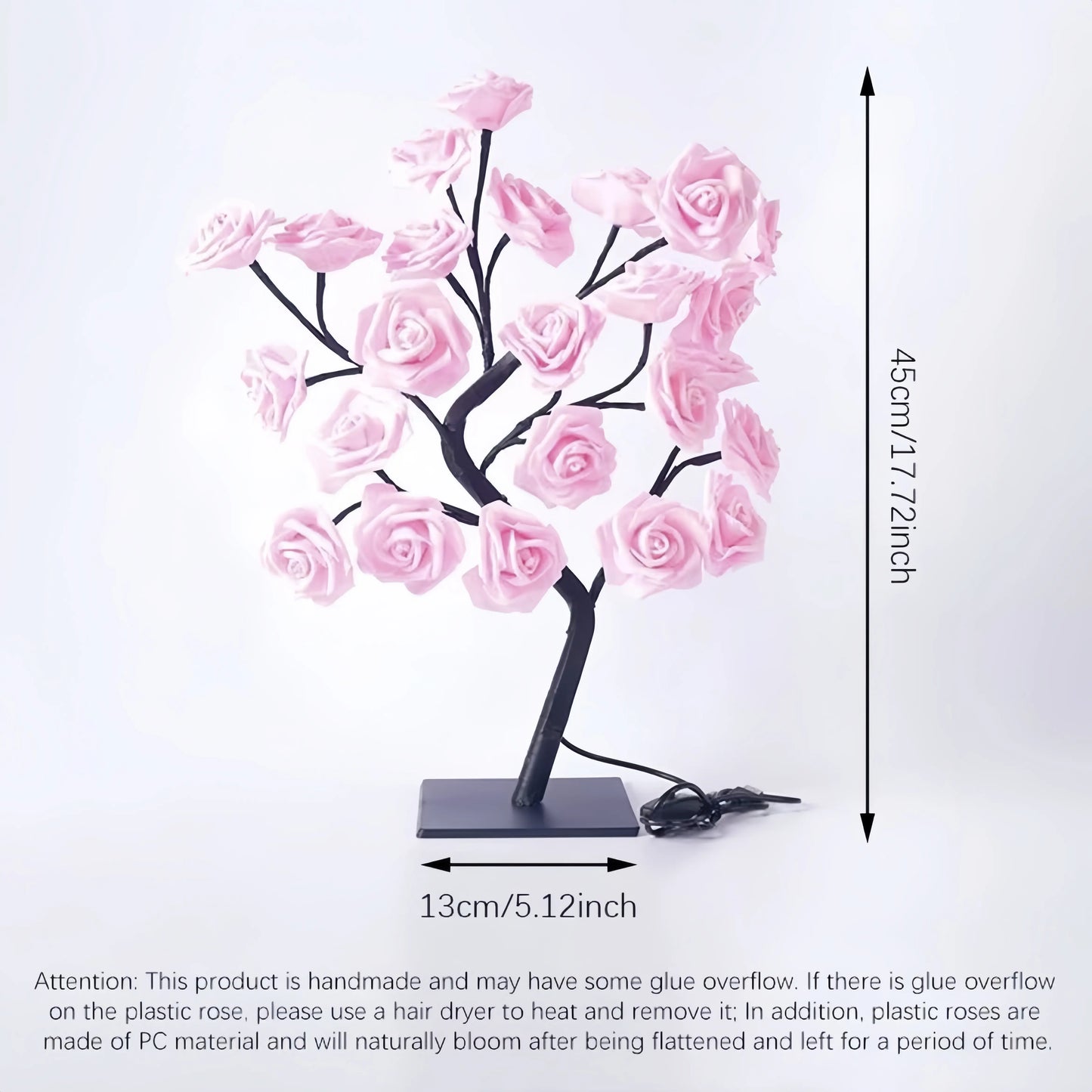 Rose-shaped night light, USB-powered, table lamp, bedroom lighting, holiday decorative lights, home decor, Valentine's Day gift, Mother's Day gift, home decor lighting