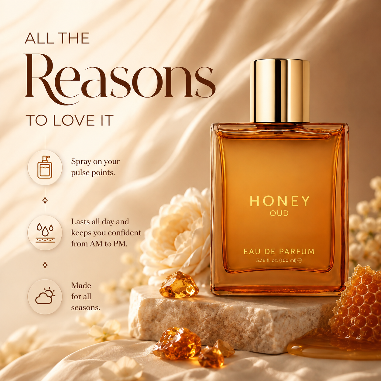 Honey Oud Eau de Parfum with Patchouli Vanilla and Bergamot