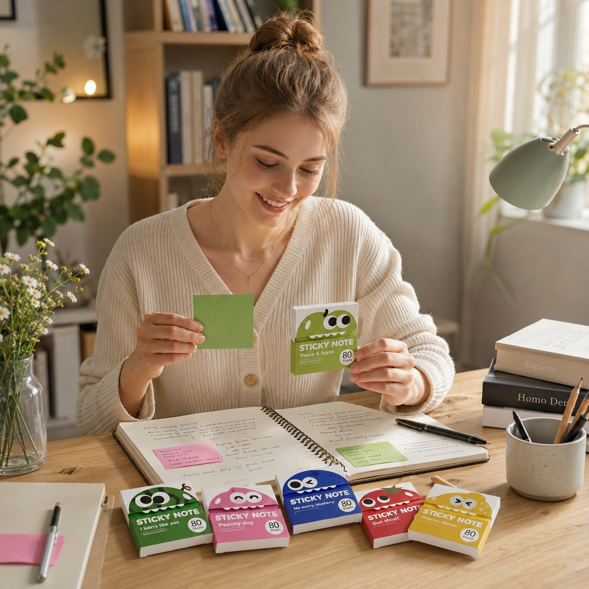 Reusable Transparent Pull-Out Sticky Notes with Strong Adhesion – 80 Sheets