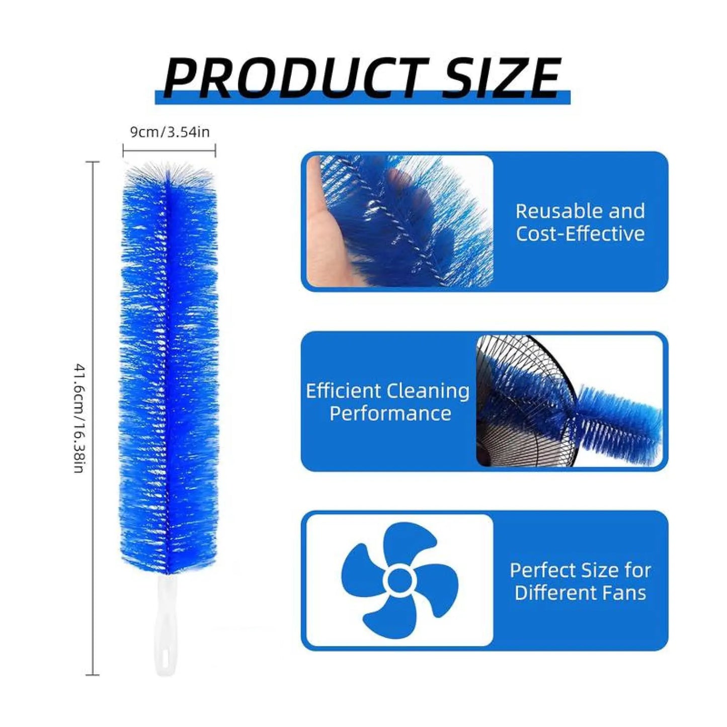 Fan cleaning brush, dust removal brush, cleaning brush, bendable microfiber head, reusable dust collector, washable, suitable for ceiling fan blades