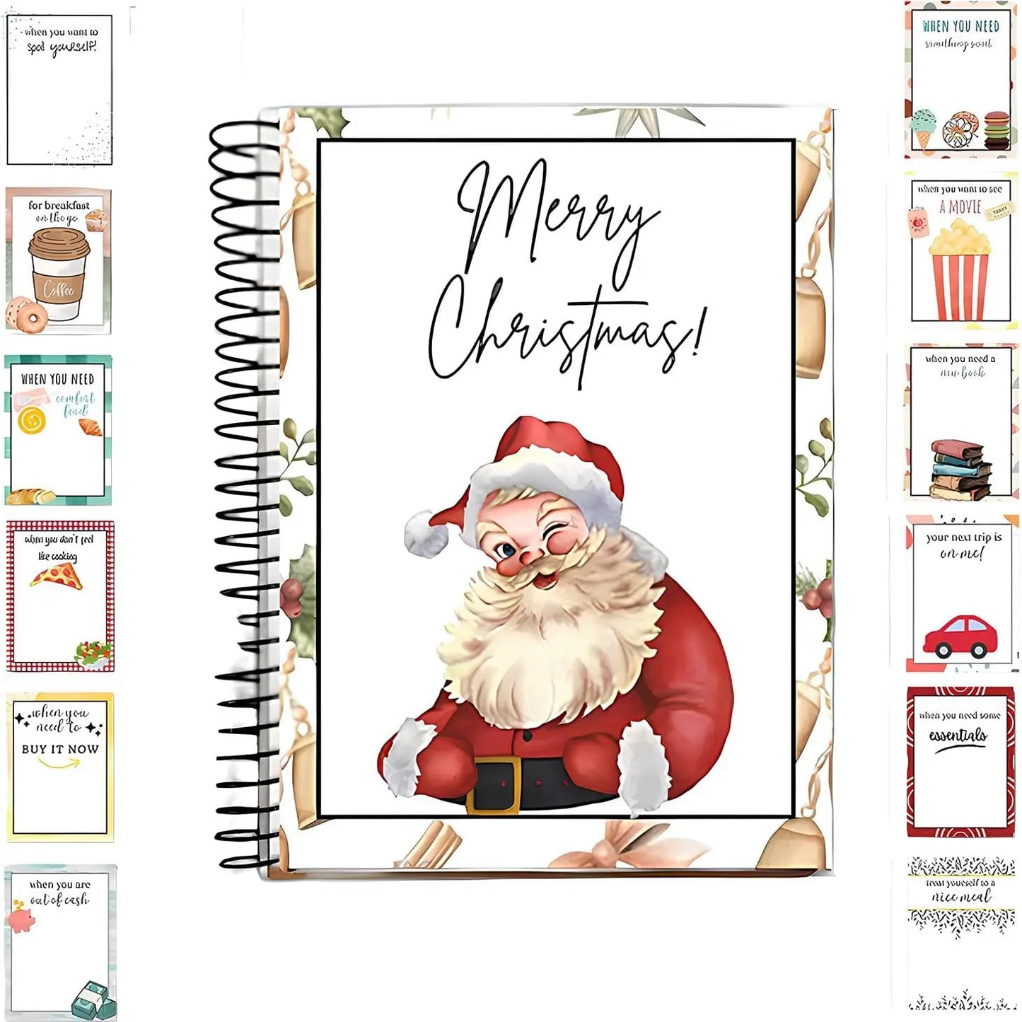 Christmas Gift Card Book, Diy Spiral Bound Gift Card Book, 5x7 Inch Colorful Spiral Bound Card Book , Christma Gift Cards Books Holder, DIY Personalized Xmas Gifts for Family, Friends, Students