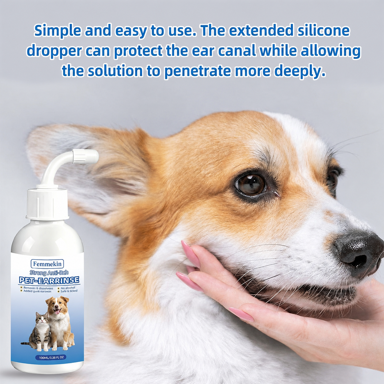 Gentle Pet Ear Wash | Odor-Free Cleaning for Dogs & Cats🌿