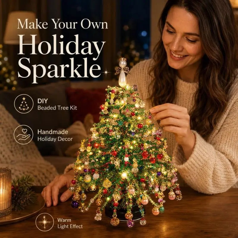 DIY Beaded Christmas Tree Craft Kit with Accessories