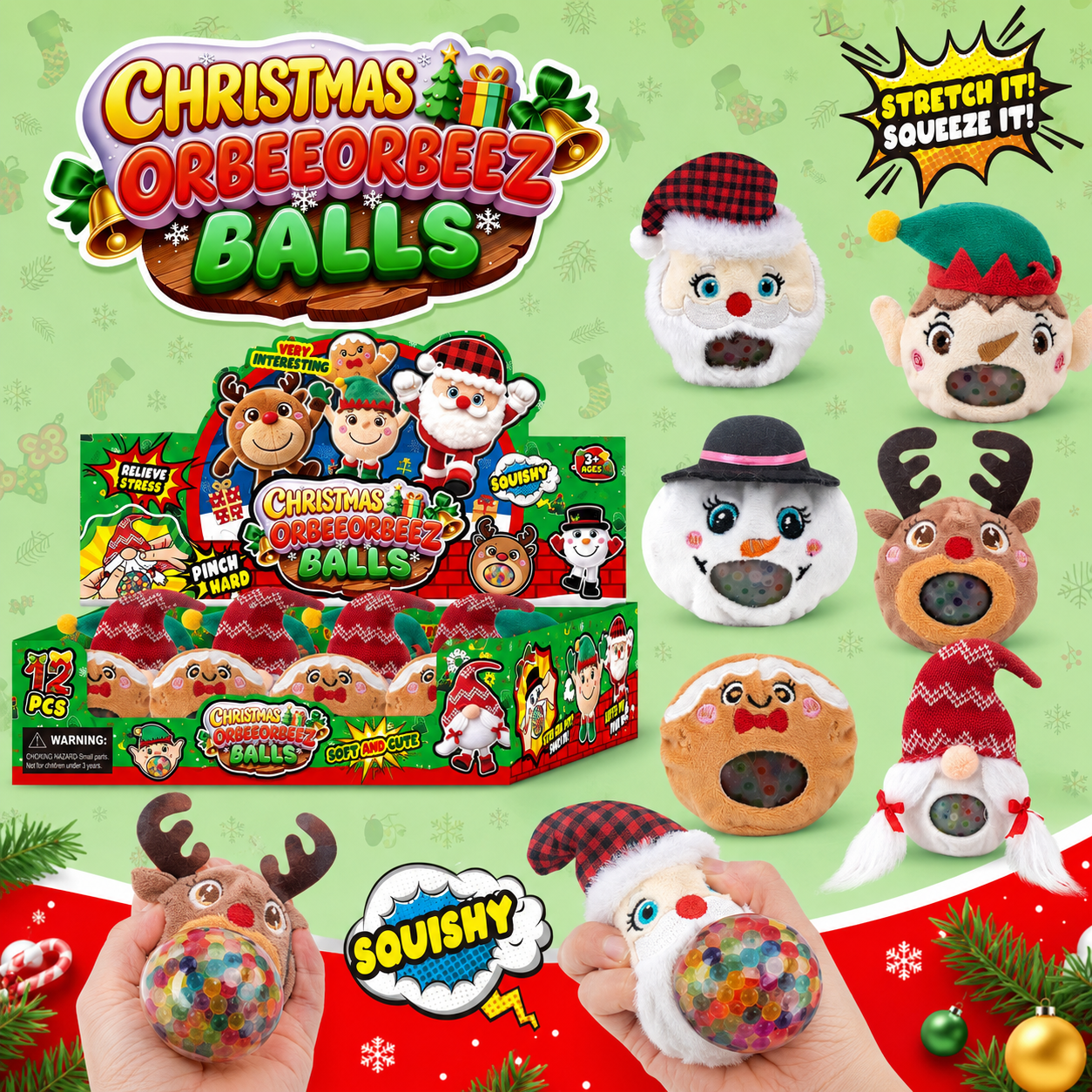 🎁 Holiday Squeeze Stress Toys ✨