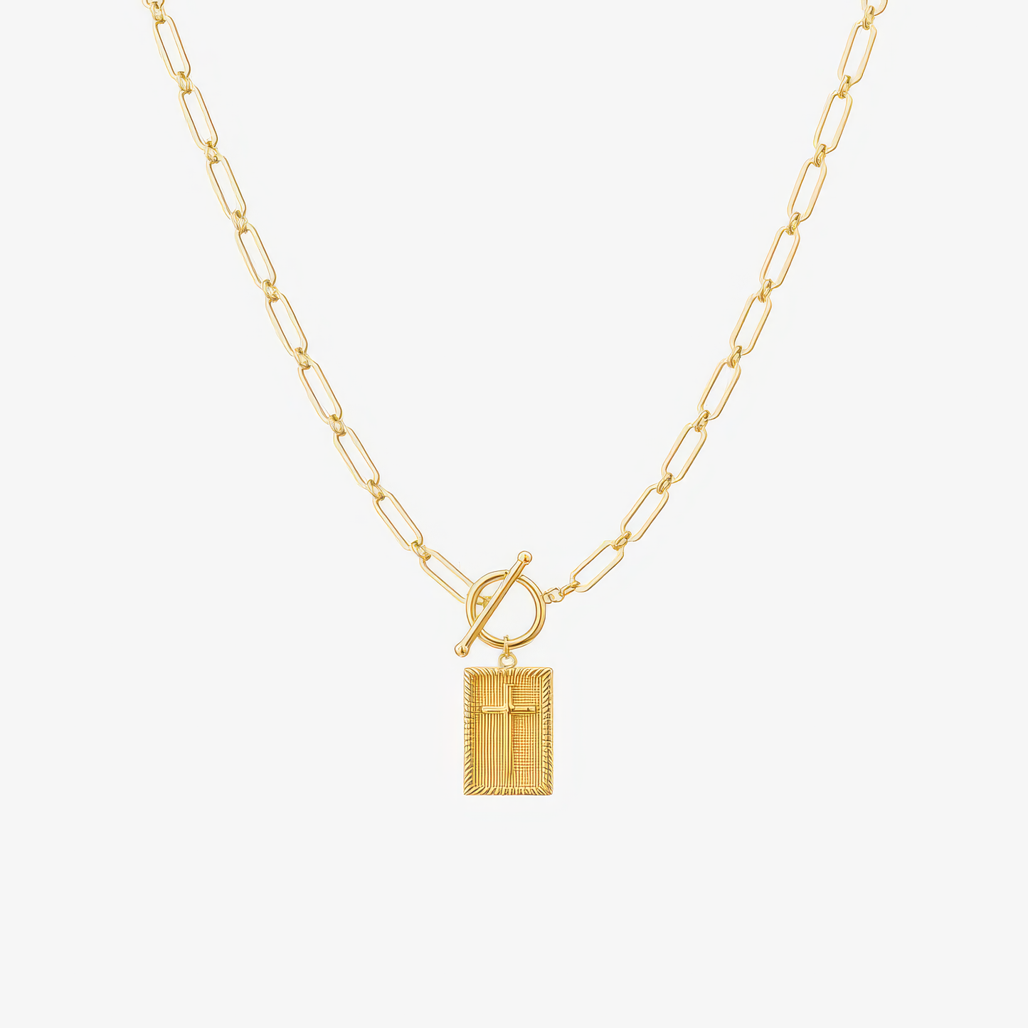 The Eternal Cross Pendant Necklace - 14k Gold Plated Stainless Steel