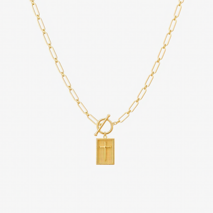 The Eternal Cross Pendant Necklace - 14k Gold Plated Stainless Steel