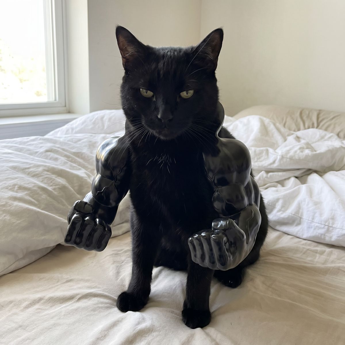 Mighty Meow Muscle Arms Toy - Funny Cat Costume Toy