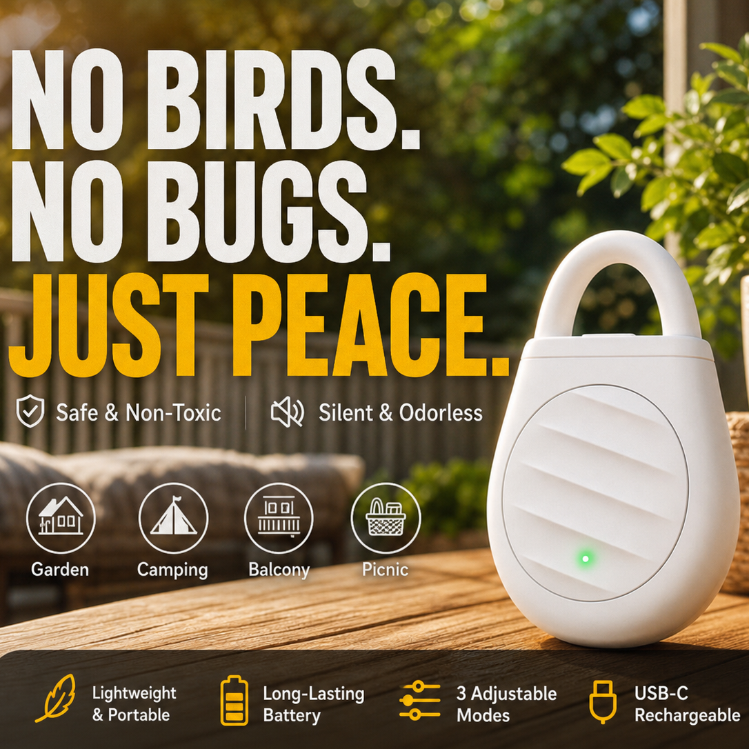 🔥Limited time offer Buy 2 get 3 free！🐦No more trouble from birds, beasts and locusts！Portable Ultrasonic Bird Repellent Keychain