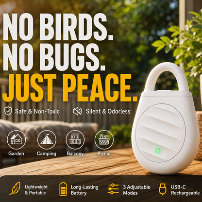 🔥Limited time offer Buy 2 get 3 free！🐦No more trouble from birds, beasts and locusts！Portable Ultrasonic Bird Repellent Keychain