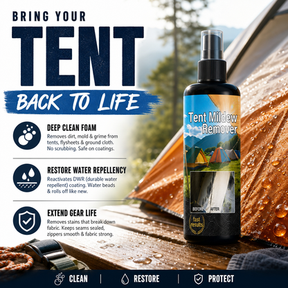 ✨Limited-time free cleaning cloths Outdoor Mold & Mildew Stain Remover for Tents Awnings & Waterproof Fabrics