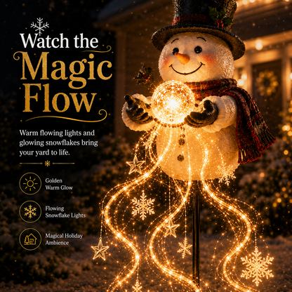 🎄49% OFF🎄 Snowman Magic Fountain -Flowing Snowflake LED Christmas Garden Light❄️