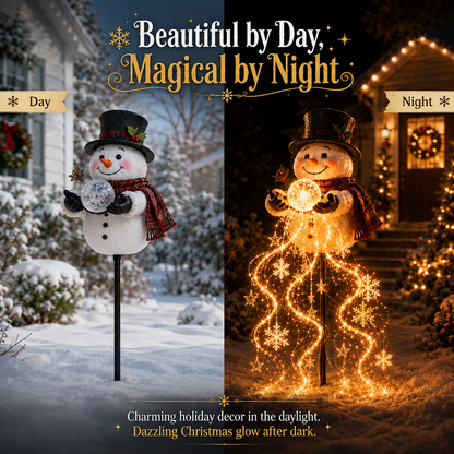 🎄49% OFF🎄 Snowman Magic Fountain -Flowing Snowflake LED Christmas Garden Light❄️