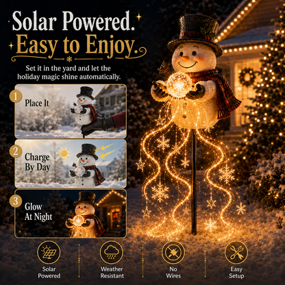 🎄49% OFF🎄 Snowman Magic Fountain -Flowing Snowflake LED Christmas Garden Light❄️