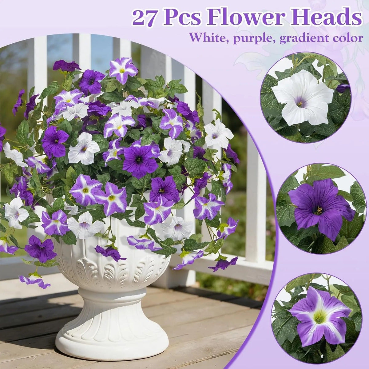 Last Day 60% OFF🔥 Fade-Proof, UV-Resistant Artificial Petunias – Vibrant, Colorfast Outdoor Flowers for Patio & Garden