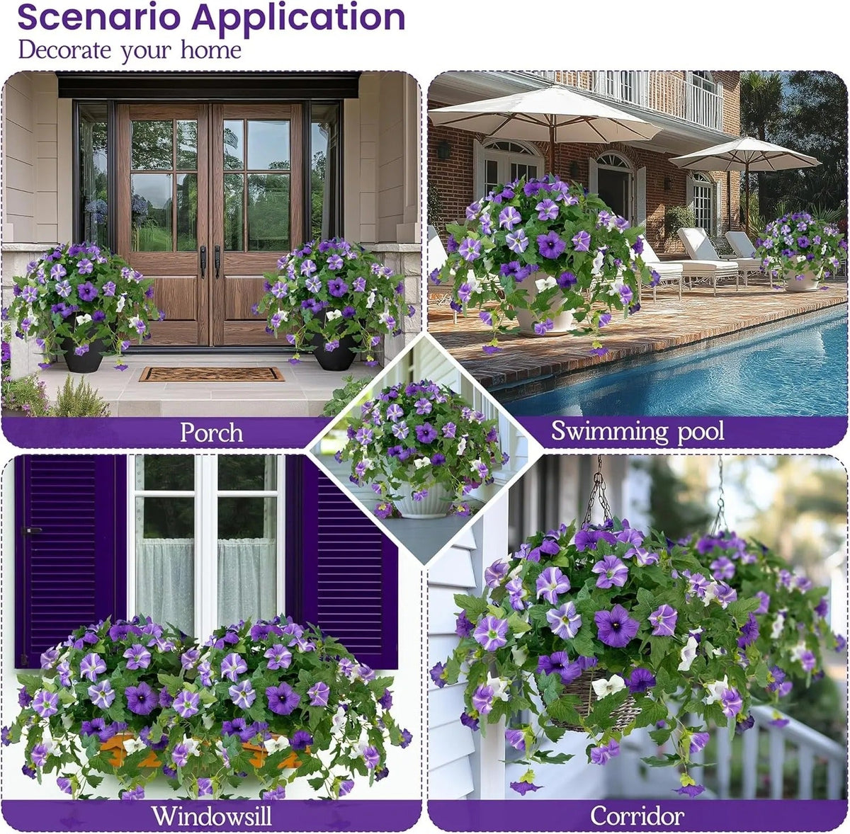 Last Day 60% OFF🔥 Fade-Proof, UV-Resistant Artificial Petunias – Vibrant, Colorfast Outdoor Flowers for Patio & Garden