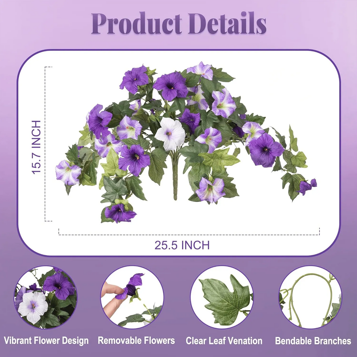 Last Day 60% OFF🔥 Fade-Proof, UV-Resistant Artificial Petunias – Vibrant, Colorfast Outdoor Flowers for Patio & Garden