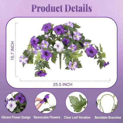 Last Day 60% OFF🔥 Fade-Proof, UV-Resistant Artificial Petunias – Vibrant, Colorfast Outdoor Flowers for Patio & Garden