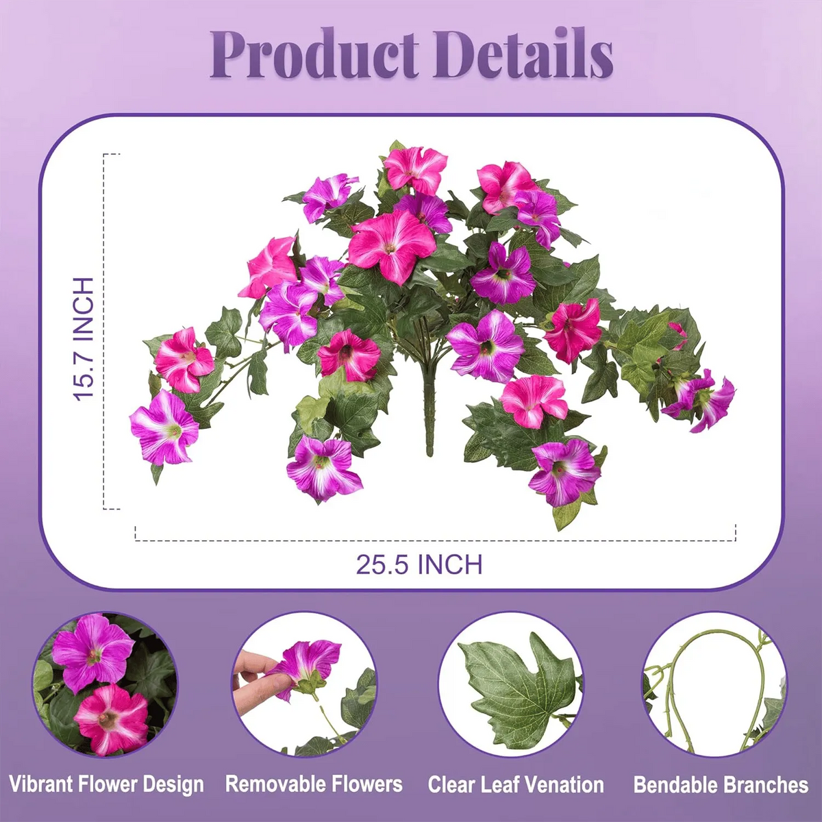 Last Day 60% OFF🔥 Fade-Proof, UV-Resistant Artificial Petunias – Vibrant, Colorfast Outdoor Flowers for Patio & Garden