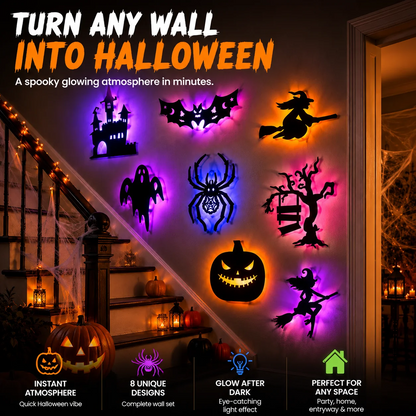 Halloween LED Silhouette Wall Stickers Battery Powered