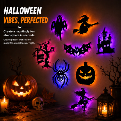Halloween LED Silhouette Wall Stickers Battery Powered