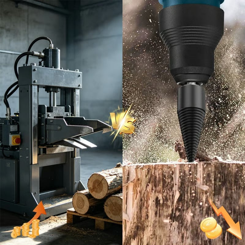 Firewood Log Splitter Drill Bit – Heavy-Duty Carbon Steel Wood Splitting Cone
