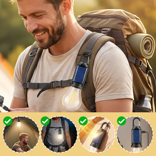 Solar USB Rechargeable LED Camping Lantern