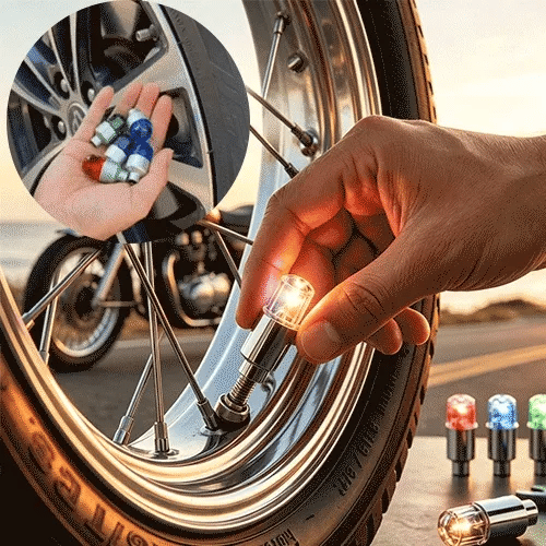 Waterproof LED Tire Valve Cap Light