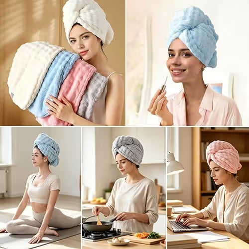 Ultra Absorbent Fast-Drying Hair Turban