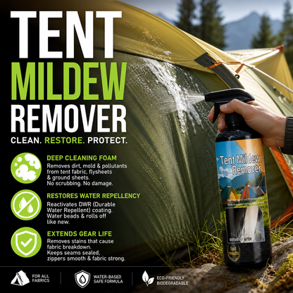 ✨Limited-time free cleaning cloths Outdoor Mold & Mildew Stain Remover for Tents Awnings & Waterproof Fabrics