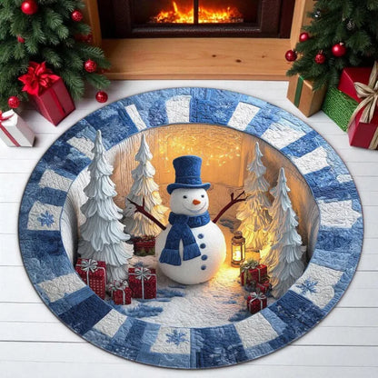 3D Christmas Santa Illusion Round Rug – 80 cm