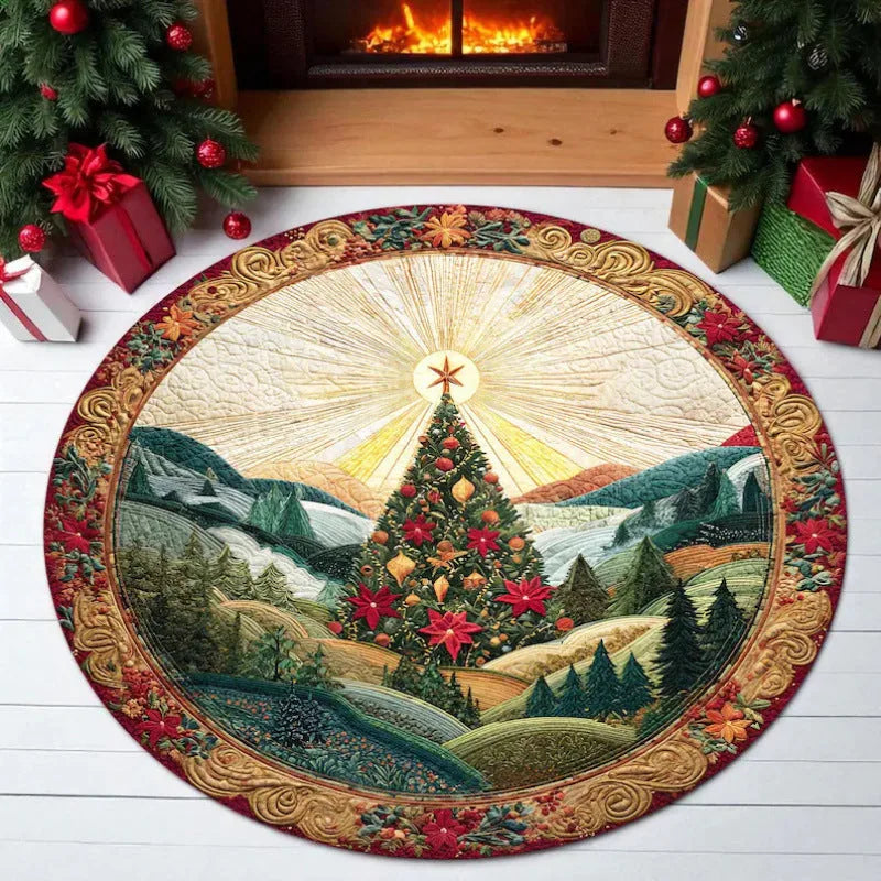 3D Christmas Santa Illusion Round Rug – 80 cm
