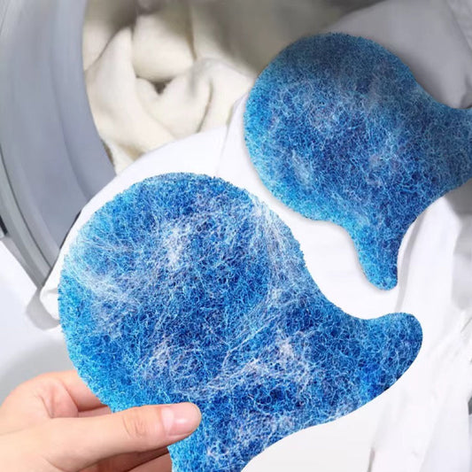 Six IndigoLaundry Pet Hair Removal Fish catchers in blue, designed to trap pet hair during laundry for easy cleaning.