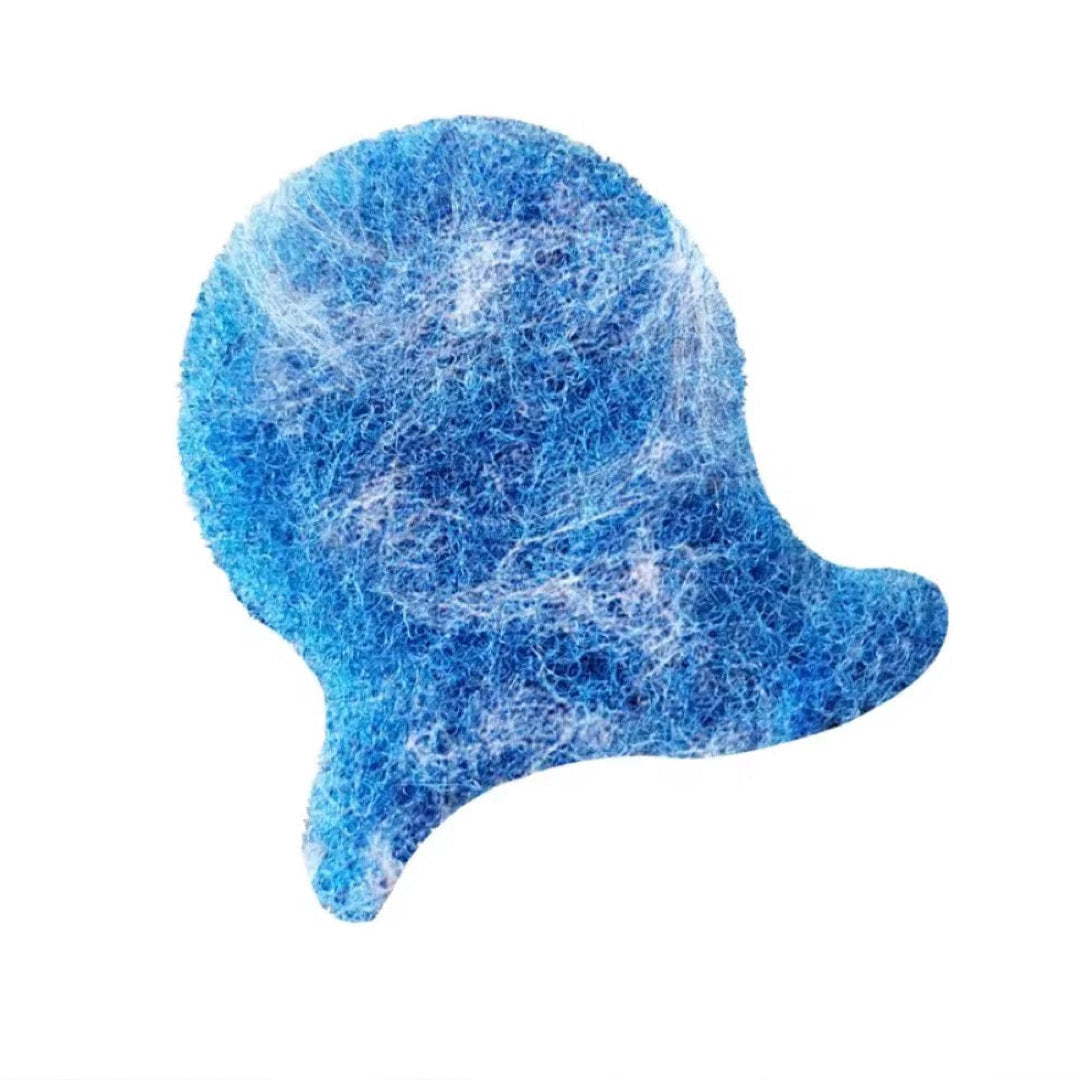 Six Indigo Laundry Pet Hair Catchers by IndigoPetco.com, designed to remove pet hair from laundry in a natural, effective way.