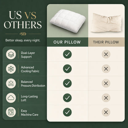 Cooling Puff Grid Pillow – Ultra Soft Ice-Silk Sleeping Pillow