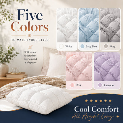 Cooling Puff Grid Pillow – Ultra Soft Ice-Silk Sleeping Pillow
