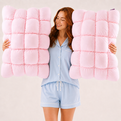 Cooling Puff Grid Pillow – Ultra Soft Ice-Silk Sleeping Pillow
