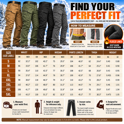Men's Fleece-Lined Tactical Cargo Pants