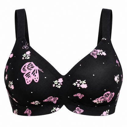 Women's Floral Seamless Jelly Wireless Push-Up Bra