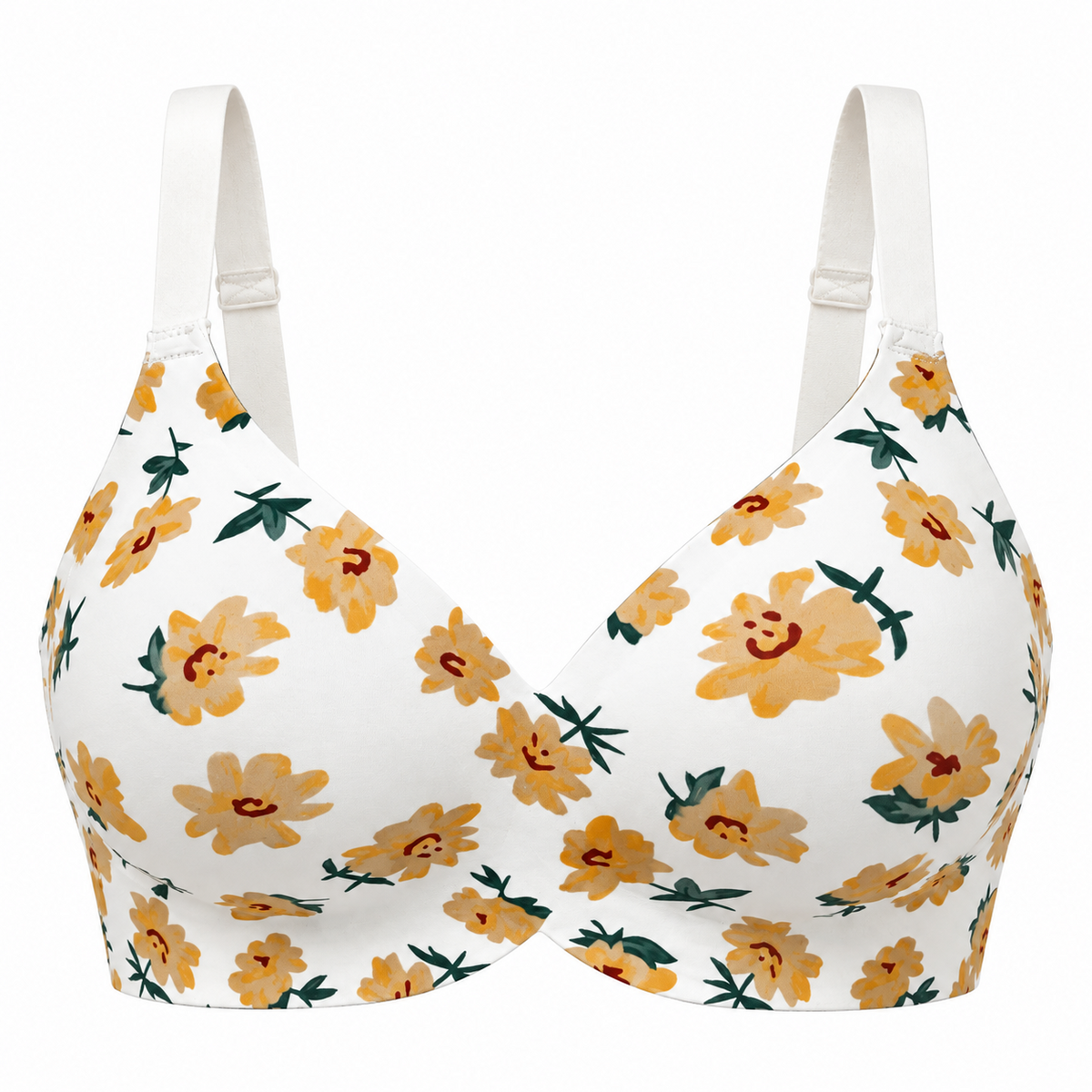 Women's Floral Seamless Jelly Wireless Push-Up Bra